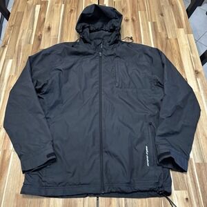 Snake Eyes Jacket Mens L Black Weather 18 Full Zip Lightweight Golf Hooded‎